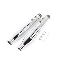 EXHAUSTS MUFFLER  SLIP-ON 4" REVOLVER CHROME/BLACK HARLEY DAVIDSON FLH/FLT TOURING 17-24