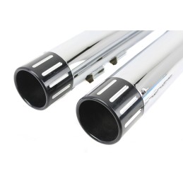 EXHAUSTS MUFFLER  SLIP-ON 4" REVOLVER CHROME/BLACK HARLEY DAVIDSON FLH/FLT TOURING M-EIGHT 18-21