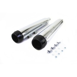 POTS D'ECHAPPEMENTS SLIP-ON 4" TAPERED CHROME/NOIR HARLEY DAVIDSON FLH/FLT TOURING 17-24