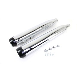 EXHAUSTS MUFFLER SLIP-ON 4" TAPERED CHROME/BLACK HARLEY DAVIDSON FLH/FLT TOURING 17-24