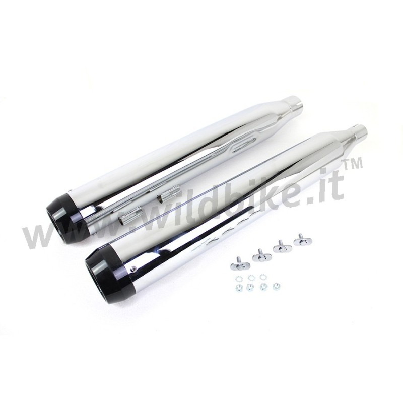 AUSPUFFANLAGEN SLIP-ON 4" TAPERED CHROM/SCHWARZ HARLEY DAVIDSON FLH/FLT TOURING 17-24