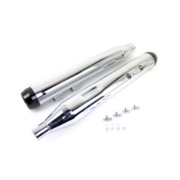 SCARICHI MARMITTE SLIP-ON 4" TAPERED CROMATI/NERI HARLEY DAVIDSON FLH/FLT TOURING 17-24