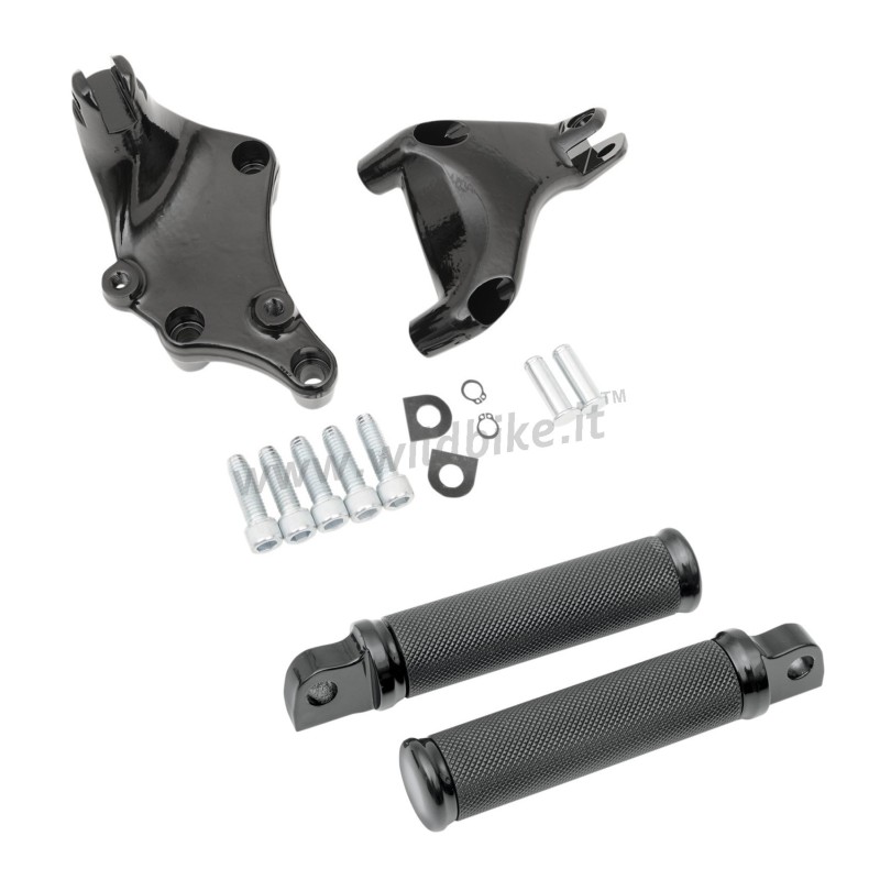 KIT SUPPORTI NERI ATTACCO PEDANE PASSEGGERO HOTOP HARLEY DAVIDSON XL SPORTSTER 14-21