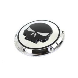CLUTCH DERBY COVER SKULL 3D CHROME/BLACK HARLEY DAVIDSON XL SPORTSTER 04-21