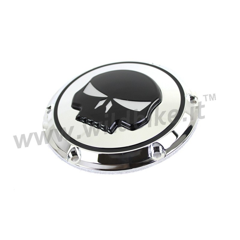 ABDECKUNG KUPPLUNG SKULL 3D CHROM/SCHWARZ HARLEY DAVIDSON XL SPORTSTER 04-21