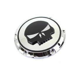 CLUTCH DERBY COVER SKULL 3D CHROME/BLACK HARLEY DAVIDSON XL SPORTSTER 04-21