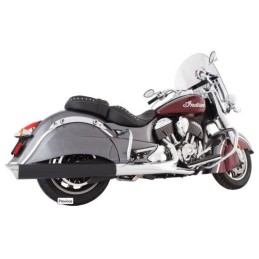 BLACK EXHAUST MUFFLERS TAB PERFORMANCE SLIP-ON 4" B.A.M. SOFT INDIAN TOURING 2014-2021