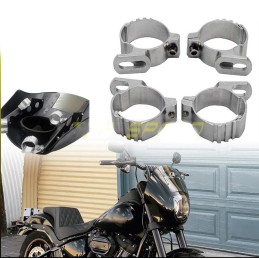 SET 42-50 MM WINDSHIELD FORK CLAMPS 4 PIECES QUARTER FAIRING HARLEY DAVIDSON