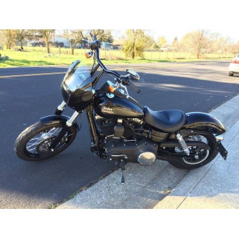 PARE-BRISE CARENAGE UNIVERSEL CLUB STYLE QUARTER FAIRING FUMÉ POUR MOTO CUSTOM ET HARLEY DAVIDSON