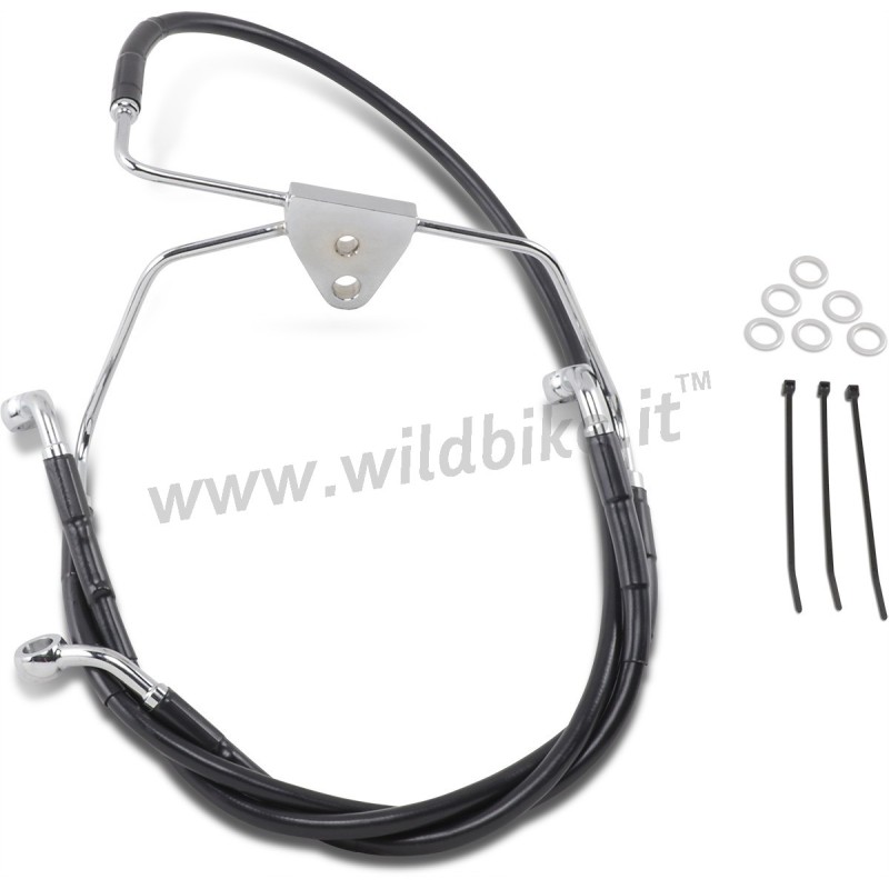 KABEL Standard-Edelstahl-Bremsleitung vorn SÄTZE SCHWARZ HARLEY DAVIDSON FLHT ELECTRA GLIDE 96-07