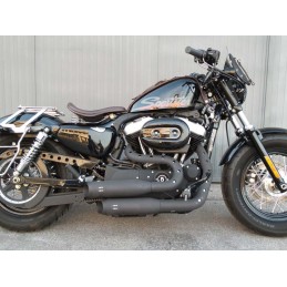 AUSPUFFANLAGE MCJ 2IN2 BIG SHORT 90 EU ZUGELASSEN SCHWARZE HARLEY DAVIDSON XL SPORTSTER 14-21