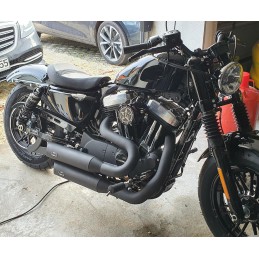 SYSTÈME D'ÉCHAPPEMENTS MCJ 2EN2 BIG SHORT 90 NOIR APPROUVÉ EU HARLEY DAVIDSON XL SPORTSTER 14-21