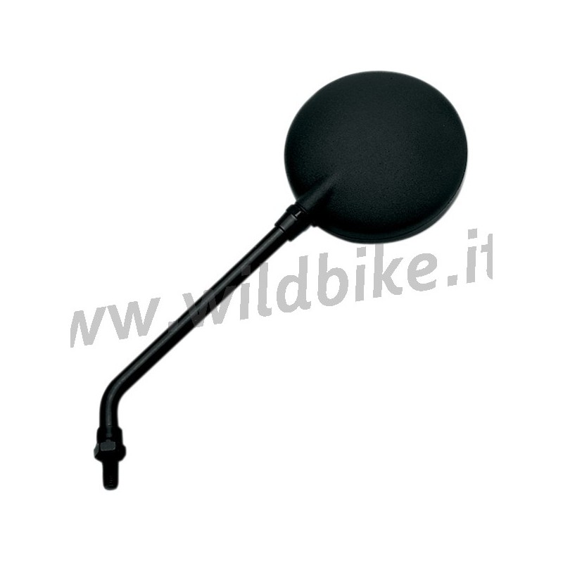 SPECCHIETTO TONDO NERO STELO LUNGO UNIVERSALE MOTO CUSTOM
