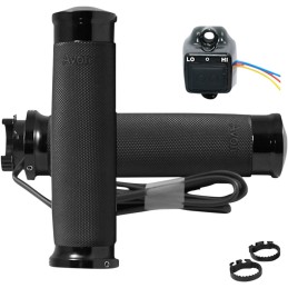 BLACK HEATED GRIPS AVON CUSTOM CONTOUR 1" 25 MM FOR CUSTOM MOTORCYCLE