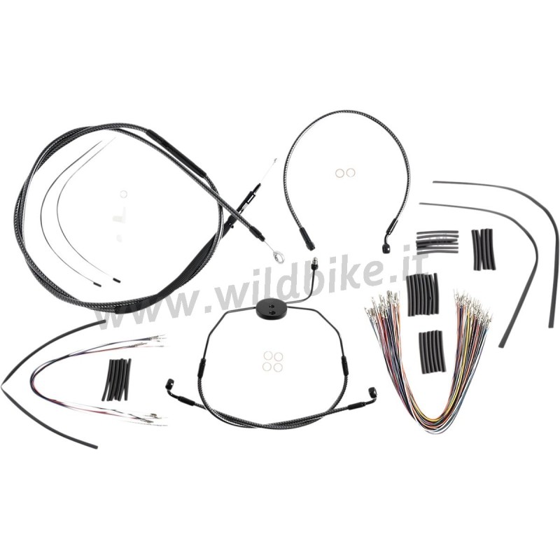 KOMPLETTER KIT ERWEITERT KABEL LENKER 12-14" MAGNUM CF HARLEY DAVIDSON FLH FLT TOURING 08-13