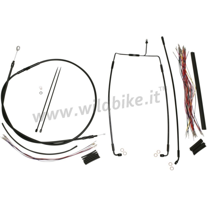 KIT COMPLET ÉTENDU CÂBLES GUIDON 12-14" MAGNUM XR HARLEY DAVIDSON FLH FLT TOURING 08-13