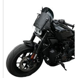 PARE-BRISE EN CUIR NOIR MCJ POUR HARLEY DAVIDSON RH 1250 S ABS SPORTSTER 21-22