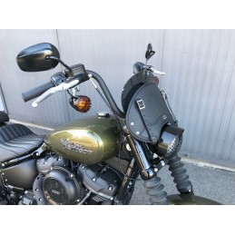 PARABREZZA CUPOLINO NERO IN PELLE MCJ PER HARLEY DAVIDSON FXBB STREET BOB 18-22