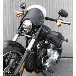 WINDSHIELD FAIRING BLACK LEATHER MCJ FOR HARLEY DAVIDSON FXBR SOFTAIL BREAKOUT 18-22