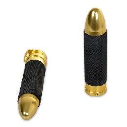 GOLD ALUMINIUM GRIPS BULLET FOR HARLEY DAVIDSON MOTORCYCLES 80-21
