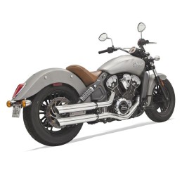 CHROME EXHAUSTS MUFFLERS BASSANI SLIP-ON CLASSIC 3" SLASH CUT INDIAN SCOUT 2015-2023