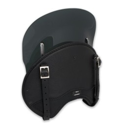 WINDSCHUTZSCHEIBE SCHWARZES LEDER MCJ FÜR HARLEY DAVIDSON XL SPORTSTER 96-21