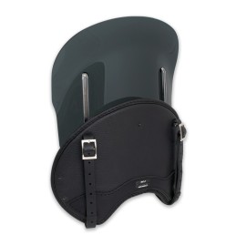 PARE-BRISE EN CUIR NOIR MCJ POUR HARLEY DAVIDSON XL SPORTSTER 96-21