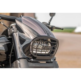 SCHEINWERFERVERKLEIDUNG SCHWARZ AGGRESSOR MIT GRILL HARLEY DAVIDSON FXFB/S SOFTAIL FAT BOB 18-22