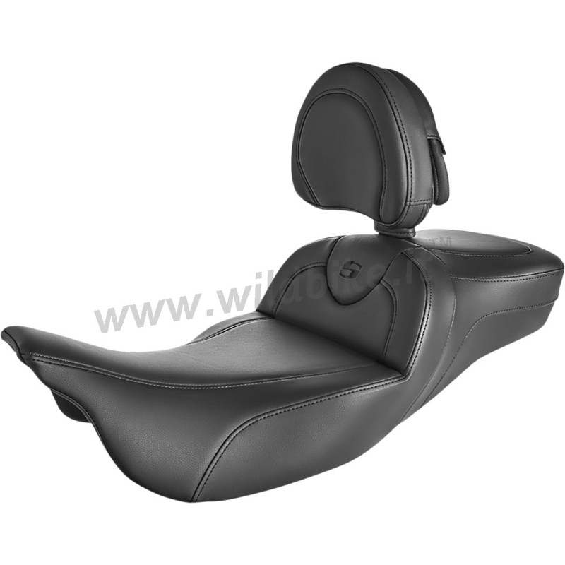 SELLE EN CUIR AVEC GEL ROADSOFA AVEC DOSSIER EXT REACH HARLEY DAVIDSON FLH FLT TOURING 08-22