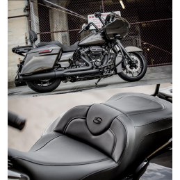 LEDERSITZ COMFORT MIT GEL ROADSOFA HARLEY DAVIDSON FLH FLT TOURING 2008-23