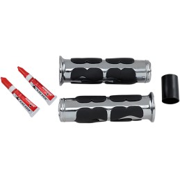 GRIFFE ISO CHROM FLAMMEN CROSS 25.4 MM FÜR CUSTOM MOTORRAD