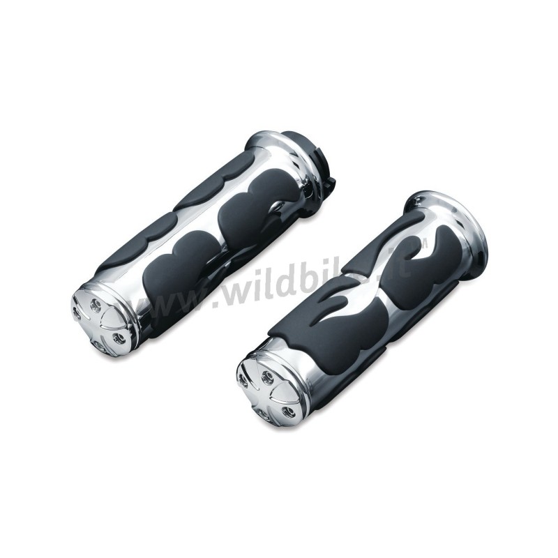 MANOPOLE CROMATE ISO FLAME CROSS UNIVERSALI DA 25.4 MM PER MOTO CUSTOM