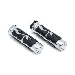 MANOPOLE CROMATE ISO FLAME CROSS UNIVERSALI DA 25.4 MM PER MOTO CUSTOM