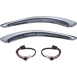 SEQUENTIAL LED CHROME DECORATIVE INSERTS WINDSHIELD HARLEY DAVIDSON FLH TOURING 14-22