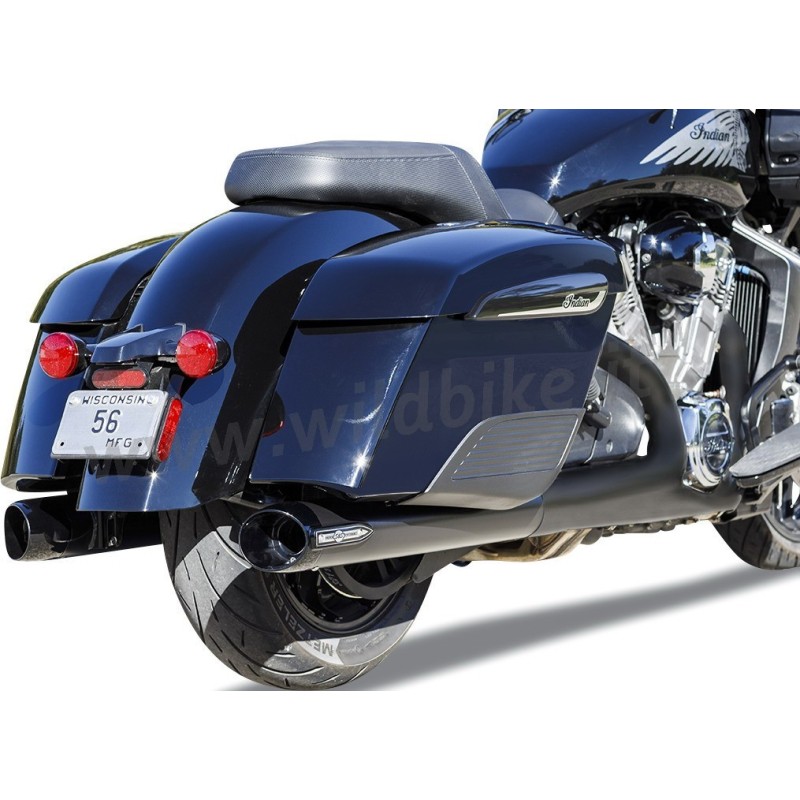 BLACK EXHAUST MUFFLERS SLIP-ON S&S BROADHEAD SLASH CUT INDIAN TOURING CRUISER 2014-2026