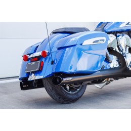 BLACK EXHAUST MUFFLERS SLIP-ON S&S BROADHEAD SLASH CUT INDIAN TOURING CRUISER 2014-2026