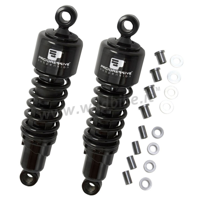 AMORTISSEURS PROGRESSIVE 412 SERIES NOIR 13" RENFORCÉ HARLEY DAVIDSON FLH FLT TOURING 06-22