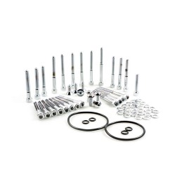 BOLT SET SMOOTH CHROME COMPLETE SIDE COVER HARLEY DAVIDSON XL SPORTSTER 91-03