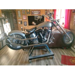 AUSPUFF SYSTEM FISHTAIL 2 IN 2 VERCROMT HARLEY DAVIDSON FXST FLST SOFTAIL 86-99