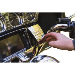 COUVERTURE CHROME STEREO TRIM DELUXE HARLEY DAVIDSON FLH TOURING 14-22