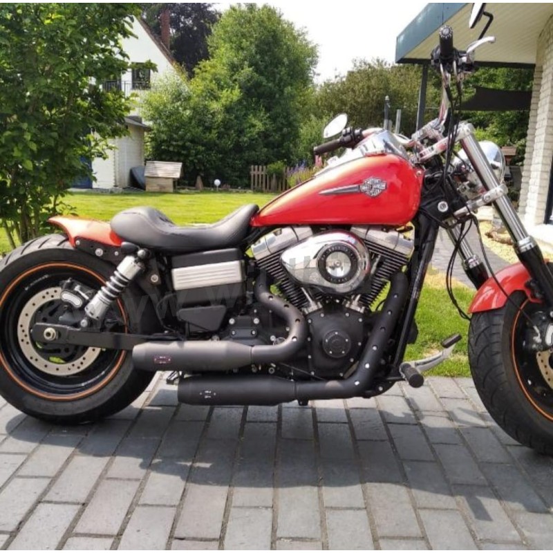 AUSPUFF MCJ 2IN2 BIG SHORT SCHWARZE EU ZUGELASSEN HARLEY DAVIDSON FXD DYNA 06-17