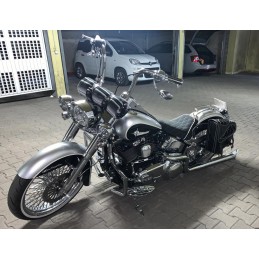 SYSTÈME D'ÉCHAPPEMENT MCJ 2IN2 ROYAL DROITE/GAUCHE CHROME HARLEY DAVIDSON FXST FLST SOFTAIL 07-17