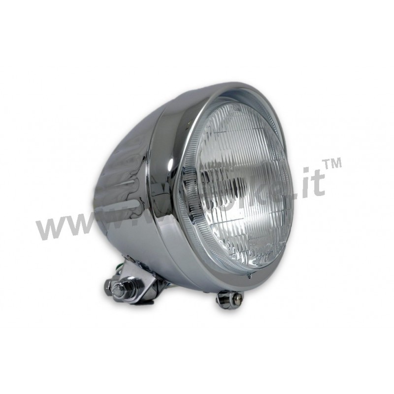 FARO CENTRALE CON VISIERA  DA 160 MM MOTO CUSTOM E HARLEY