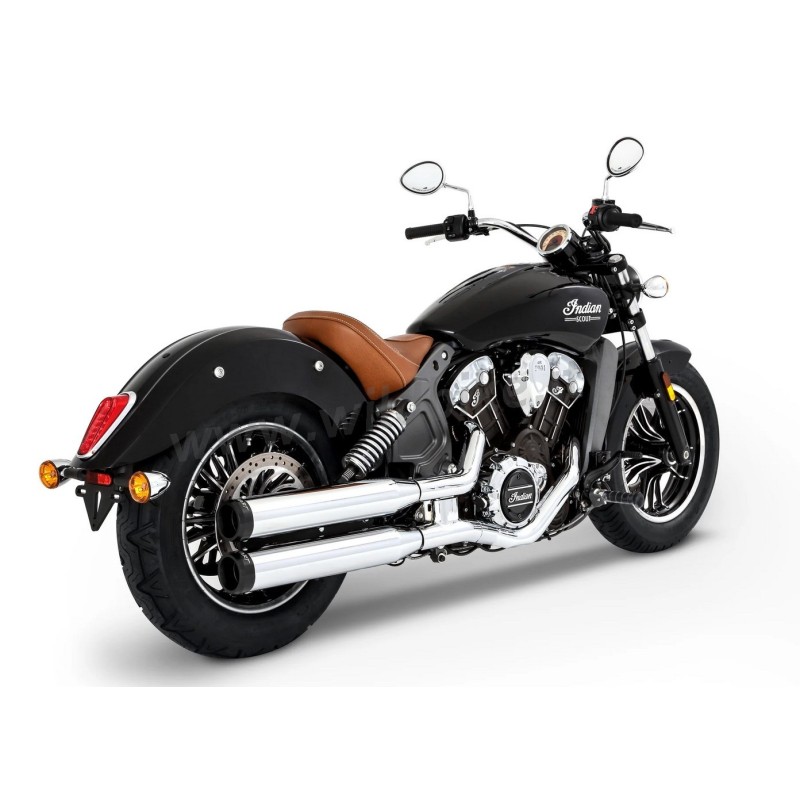SILENCIEUX D'ÉCHAPPEMENTS RINEHART SLIP-ON CLASSIC 3.5" CHROME/NOIR INDIAN SCOUT 17-22