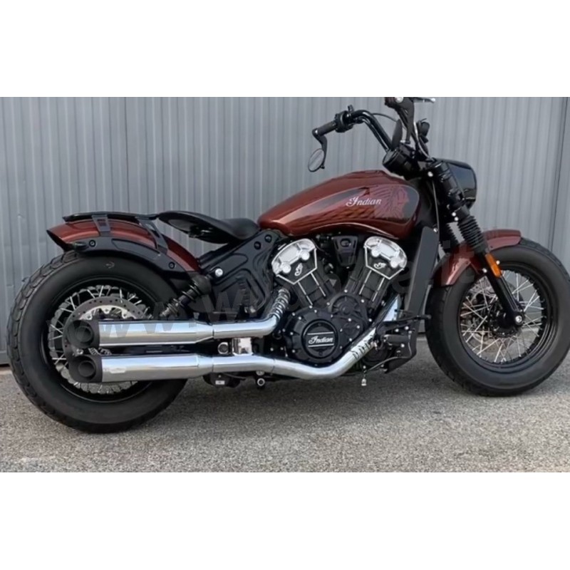POTS D'ÉCHAPPEMENT MCJ RACE 90 CHROME APPROUVÉ EU INDIAN SCOUT 15-21