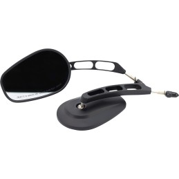SET MIROIRS ROND TAPERED RIVCO THRU-MOUNT NOIR POUR HARLEY DAVIDSON
