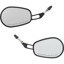 SET MIROIRS ROND TAPERED RIVCO THRU-MOUNT NOIR POUR HARLEY DAVIDSON