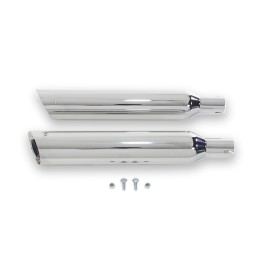 MUFFLERS EXHAUST SLIP ON 3" SLASH CUT CHROME HARLEY DAVIDSON FXST SOFTAIL 2000-2009
