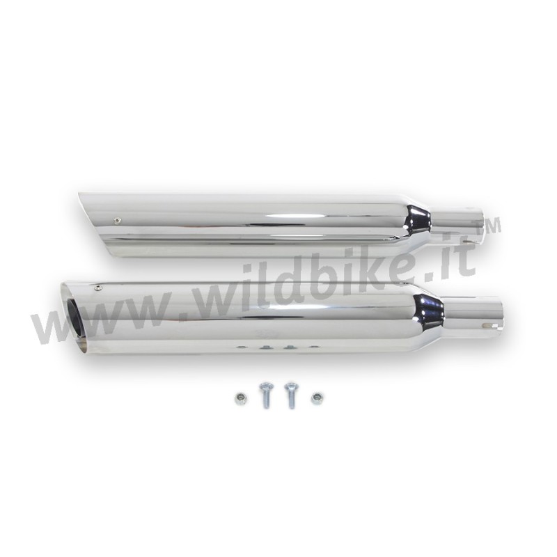 MUFFLERS EXHAUST SLIP ON 3" SLASH CUT CHROME HARLEY DAVIDSON FXST SOFTAIL 2000-2009