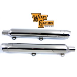 AUSPUFF SCHALLDAMPFER SLIP ON 4 " SLASH CUT CHROM HARLEY DAVIDSON FLS SOFTAIL 05-17